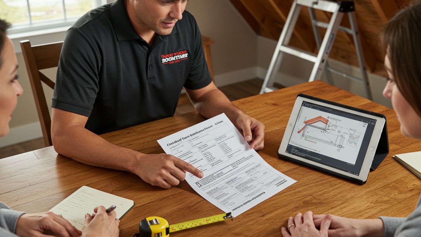 Infographic comparing roof truss repair costs from minor to full replacement